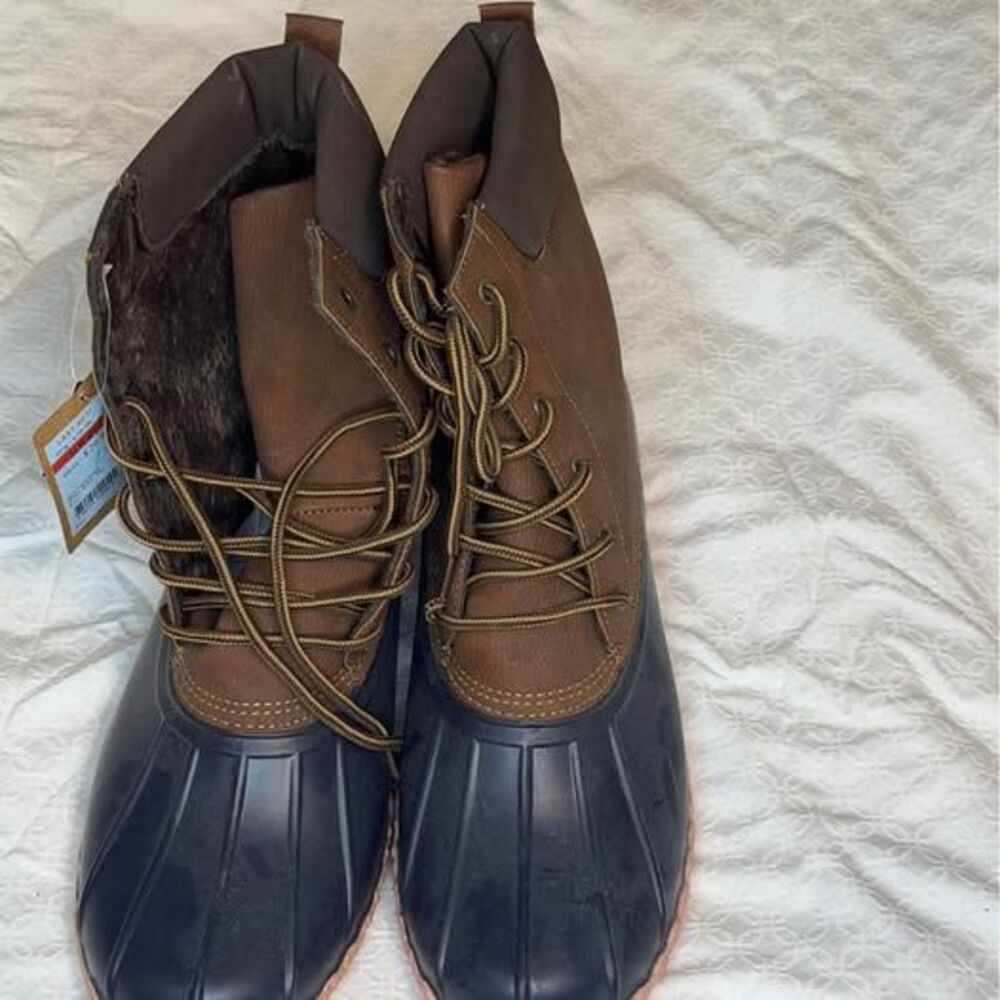Weatherproof Vintage Duck Boots Brown Navy Size 13